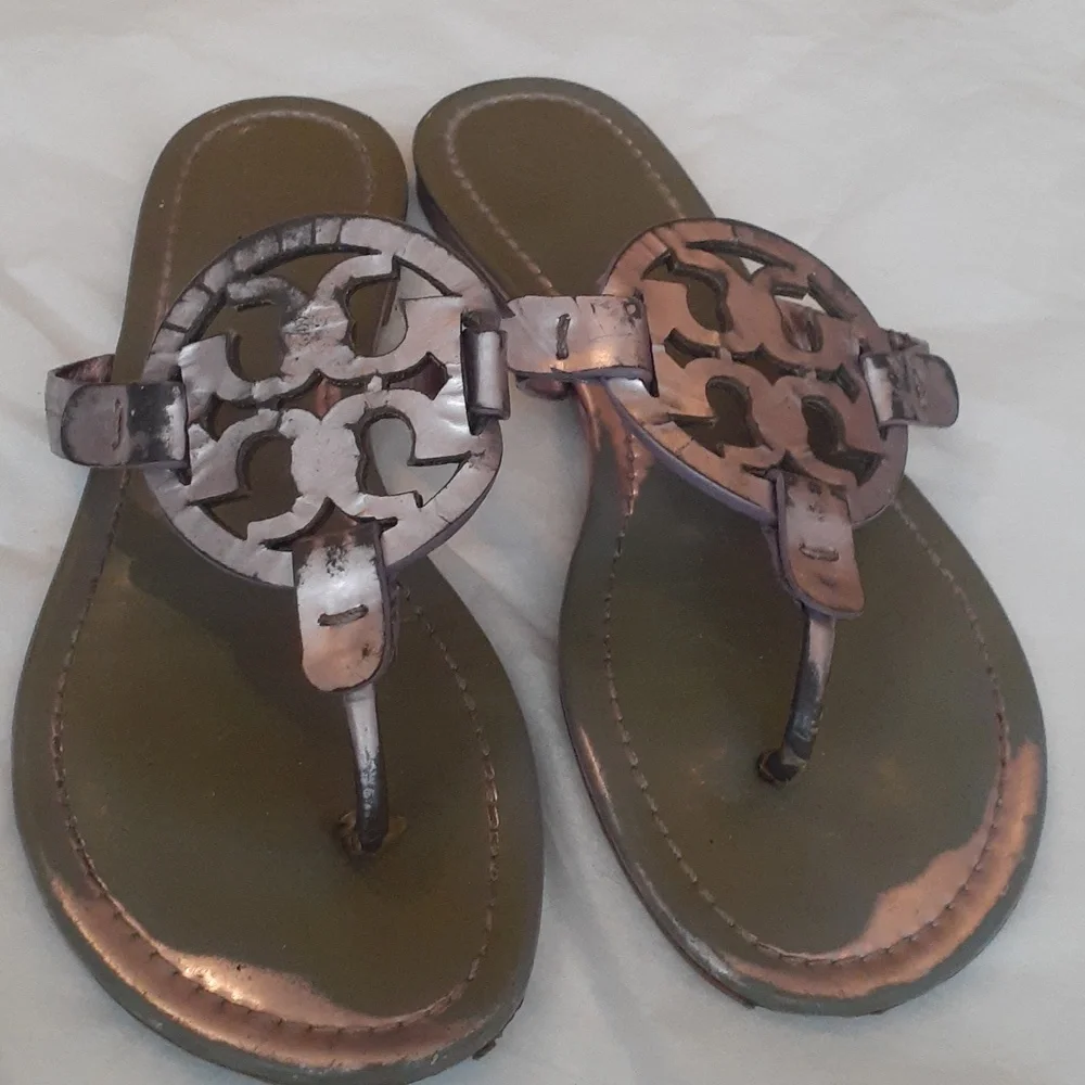 Tory Burch Miller Metallic Lilac Sandals Size 9.5